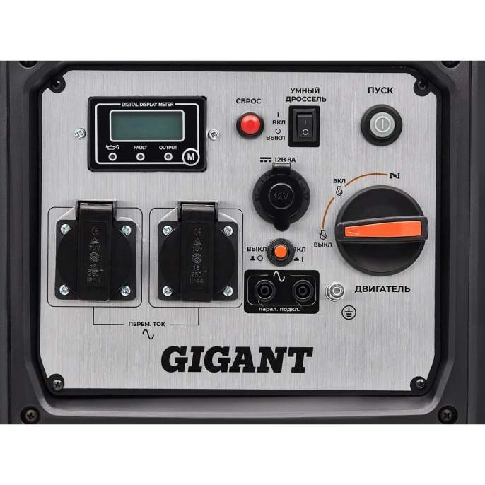 Инверторный генератор Gigant Professional (3,8 кВт; эл.стартер; дисплей; колёса и ручки) GPIGL-3800E