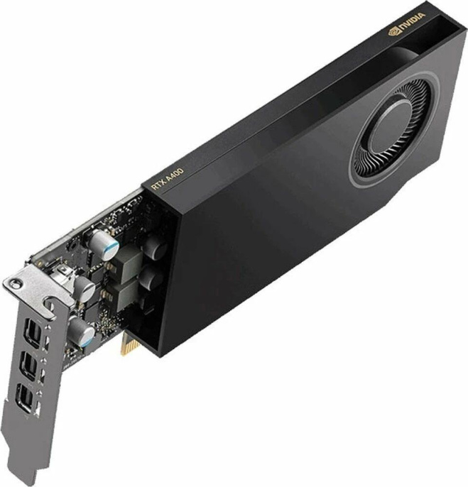 Видеокарта PNY PCI-E 4.0 A400 NVIDIA A400 4Gb 64bit GDDR6 727 mDPx4 Bulk low profile (VCNRTXA400-SB)