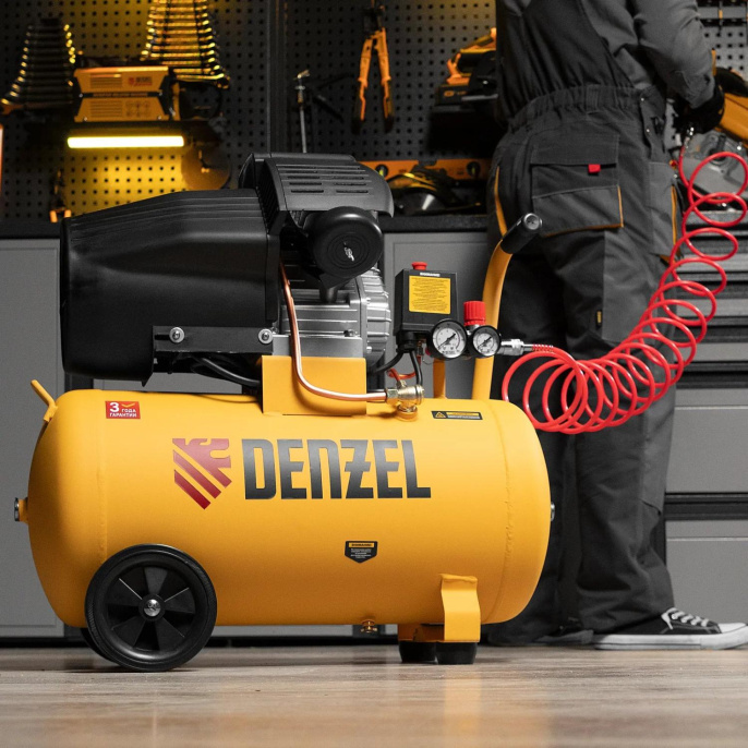 Компрессор поршневой DENZEL DCV1800/50 масляный [58168]