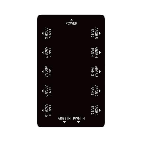 концентратор Ocypus Delta EH10 BK, 10 ports FAN/ARGB Hub