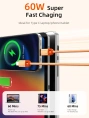 Кабель USB CABLETIME CUP5C (CT-CM60-POR0.25) апельсин, 0,25 м, 60 Вт
