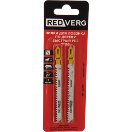 Пилка для лобзика по дереву, ДСП T111C грубый рез, HCS 2 шт. REDVERG 6623540 (820111 6623540)