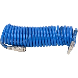 Шланг спиральный полиуретановый с быстроразъемными соединениями 5 м; 6.5х10 мм; 15 бар INTERTOOL PT-1710