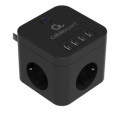Cablexpert Сетевой фильтр Cube CUBE-3-U4-B-1.5 3р, 10А, 4 х USB, 1.5м, ур.защиты 4+ черный, коробка
