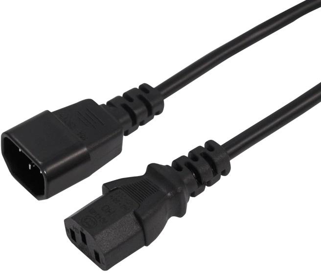 Шнур питания Rexant (04-2722) C13-С14 проводник.:3x0.75мм2 1.2м 220В черный