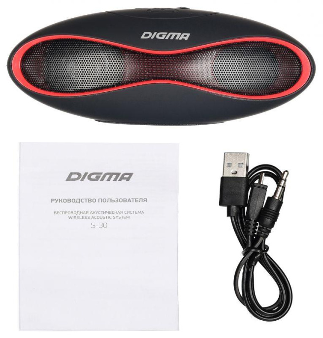 Колонка порт. Digma S-10 черный 3W 1.0 BT SP103B