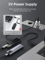 Концентратор CABLETIME CB03B (CT-HUBT3-PB) 4 порта, 5Gbps, 0.15 м, с адаптером USB-C, USB-хаб для ноутбука и ПК
