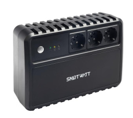 Источник бесперебойного питания SMARTWATT ИБП линейно-интерактивный, 1000/600 ВА/Вт, напольный, LED индикация, Schuko CEE7/4 - 3 шт. UPS SAFE 1000