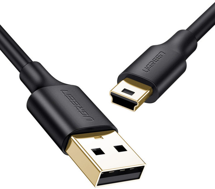 Кабель UGREEN US132 10355 USB 2.0 A Male to Mini 5 Pin Male Cable. Длина: 1м. Цвет: черный