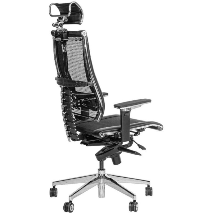 Кресло руководителя МЕТТА Yoga 4DT B2-15D - YM93+Infinity+carbon, сетка/кожа, до 150кг, мультиблок, регулируемые 4D подлокотники,  черный