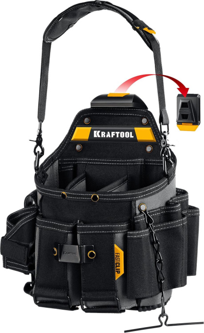 Сумка для инструментов Kraftool KPB-23 23карм. черный/желтый 38766