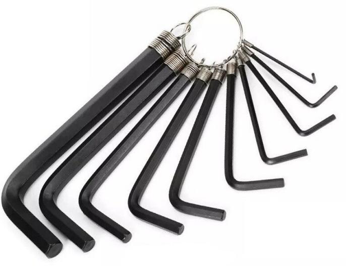 Набор ключей WorkPro WP222001 10 предметов шестигранные, лезвие из хром-ванадиевой стали, черная отделка, 1.5, 2, 2.5, 3, 4, 5, 5.5, 6, 8, 10 мм