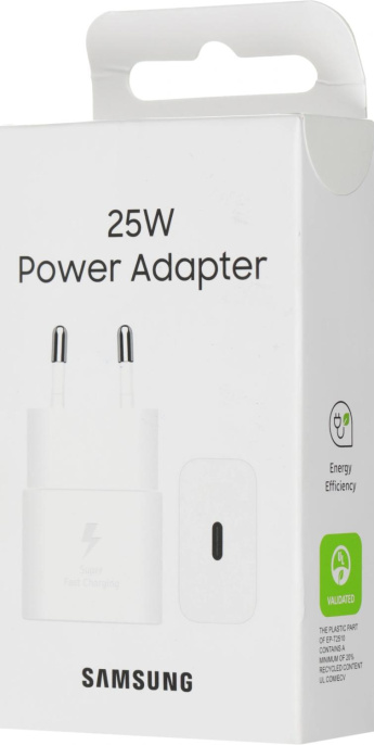 Сетевое зарядное устройство Samsung EP-T2510,  USB-C, 25Вт, 3A, белый [ep-t2510nwegeu]