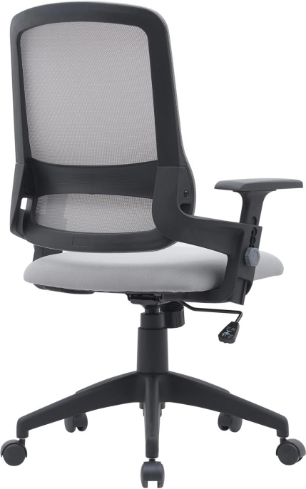 Кресло Cactus CS-MC313-BKGY, сетка/ткань, до 100кг, топ-ган, регулируемые 1D подлокотники,  серый