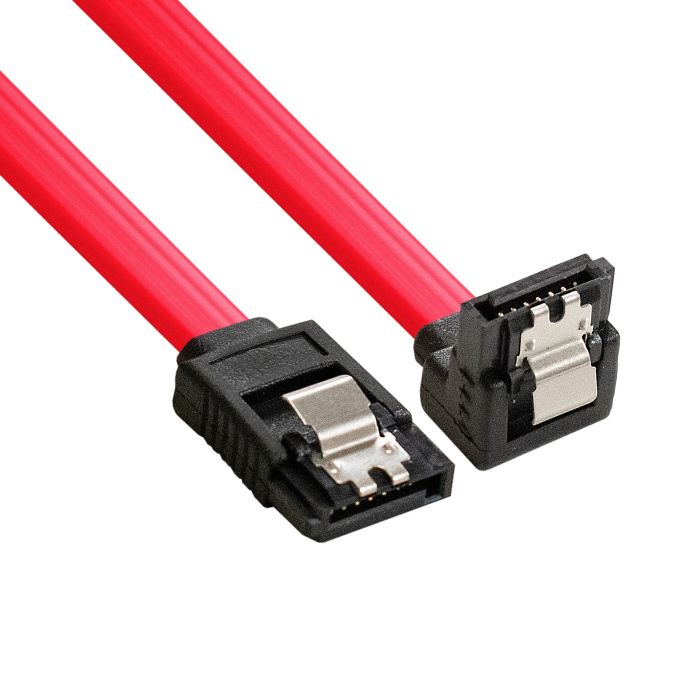 Кабель SATA ExeGate EX-CC-SATA-DATA90-0.5L (7pin/7pin, SATA III до 6Gbps, угловой разъем, металлические защелки, 0,5м) EX294732RUS