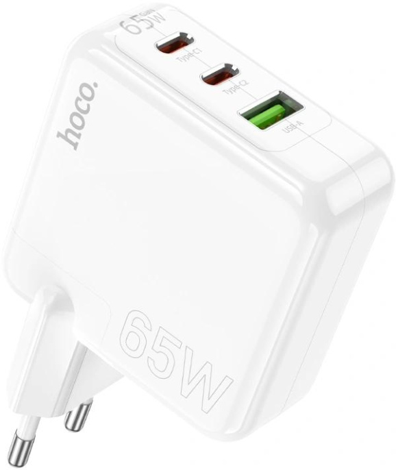 Сетевое зар./устр. Hoco C115A Header PD65W three-port 2C1A charger EU 65W 3.25A+3A+2A+1.5A PD+QC универсальное белый 98312