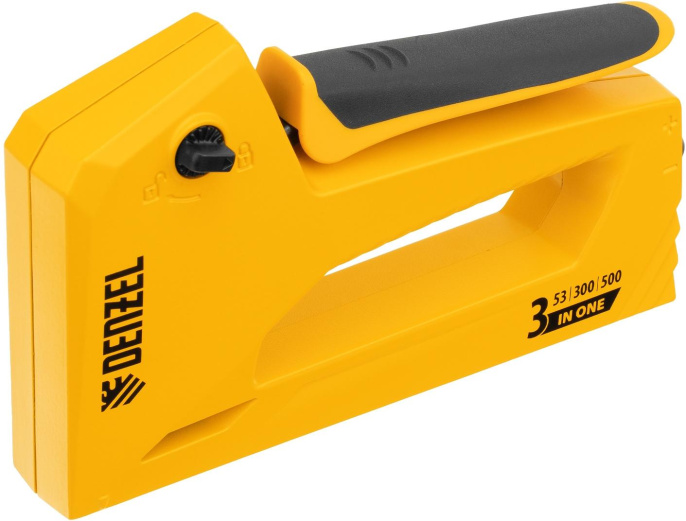 Степлер ручной Denzel 40214 скобы тип 53: 6-14мм гвозди тип 300 / 500