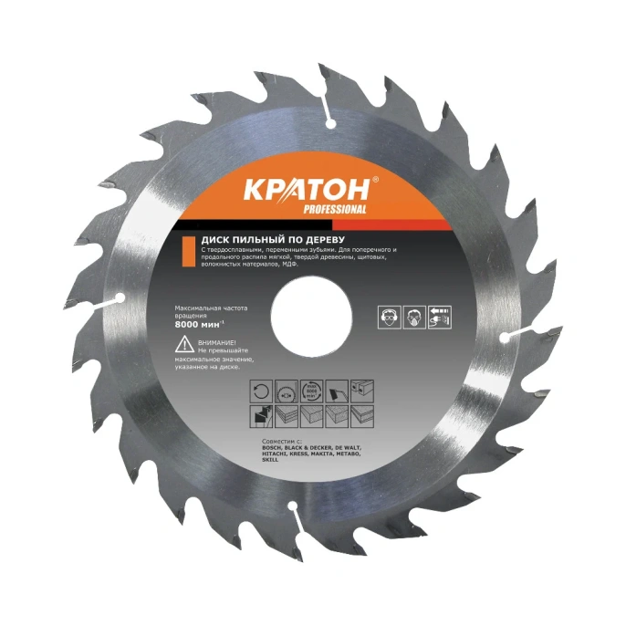 Диск пильный по дереву PROFESSIONAL (185x30х2.5 мм; 24Т) Кратон 1 06 03 028