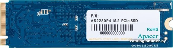 Накопитель SSD Apacer AS2280P4 256GB Bulk AP256GAS2280P4 M.2, PCI-E 3.0 x4, 3D TLC, скорость чтения/записи: 2100/1300Mb/s