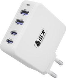 GCR Сетевое зарядное устройство 100W, 2 USB + 2 TypeC, GaN Tech Quick Charger, PD 3.0, белый GCR-54225