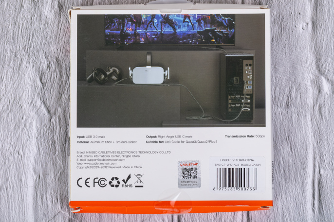 Кабель передачи данных CABLETIME CA43N (CT-VRC-AG3) 3 м, USB3.0 VR для Oculus Quest 2