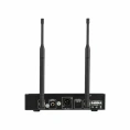 Одноканальная радиомикрофонная система ITC T-530B диапазона UHF 665 МГц - 690 МГц ; приёмник с LCD дисплеем + 1 петличный микрофон с поясным передатчиком; рабочая дистанция - 100 м в условиях прямой видимости; частотная характеристика 60 Гц-18 кГц ±3dB