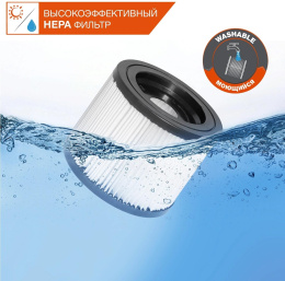 Строительный пылесос Daewoo DAVC 2514S,  серый