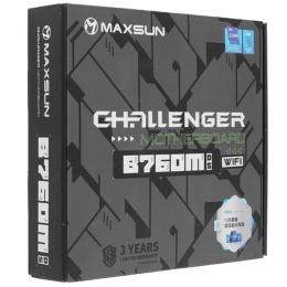 MAXSUN MS-Challenger B760M D5 WIFI V1/V2 Socket 1700, mATX, 2*DDR5, VGA/HDMI, 3*SATA3, 2*M.2, 1*PCIEx16/1*PCIEx1, 2*USB2.0, 4*USB 3.2, LAN 1*1G, Bluetooth, Wi-Fi 802.11ax, RTL