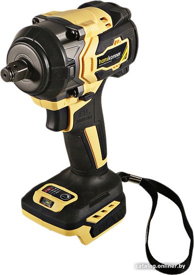 Гайковерт Hanskonner HCD20600BL (питание: аккумулятор, бесщеточный двигатель, 2800 об/мин, крутящий момент: 600 Нм, тип батареи: Li-Ion, напряжение 18 В, подсветка рабочей зоны, тормоз двигателя)
