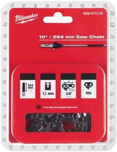 Цепь для пилы Milwaukee M18 FOPH-CSA 3/8''x254x1.1 (4932471329) (длина цепи: 25 см, толщина: 1.1 мм, шаг цепи: 9.5 мм)