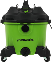 Строительный пылесос Greenworks G120WDV 1300Вт уборка: сухая/сбор воды зеленый