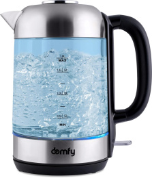 Чайник электрический DOMFY DSM-EK401, 1.8л, стекло/пластик