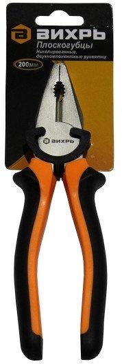 Плоскогубцы 200мм никелированные двухкомпонентные рукоятки Вихрь 73/6/3/8
