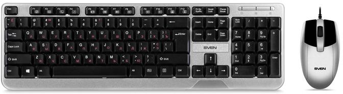 Комплект клавиатура+мышь проводной SVEN KB-S330C черный (USB, 1200dpi) (SV-017309)