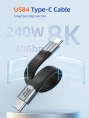 Плоский кабель USB4 CABLETIME CU45B (CT-FU4-AG) 0.15 м, черный 40Гбит/с, 8K/60 Гц, 240Вт