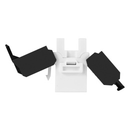 Модуль-вставка Keystone Jack RJ-45 ExeGate KJ-8P8C-U-C5e-180-TL (Кат.5e, неэкранированная, 180 градусов, IDC Toolless (без инструмента)) EX297343RUS