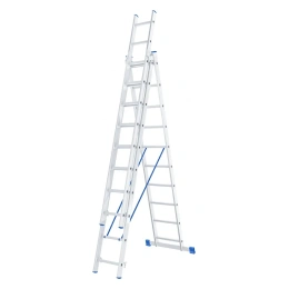 Алюминиевая трехсекционная лестница СИБРТЕХ 3х10 ступеней 97820