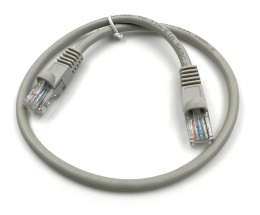 Патч-корд Buro литой (molded), UTP, кат.5E, 0.5м, 4 пары, 26AWG,  алюминий омедненный,  многожильный,  серый