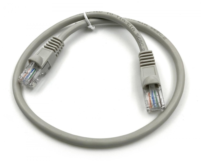 Патч-корд Buro литой (molded), UTP, кат.5E, 0.5м, 4 пары, 26AWG,  алюминий омедненный,  многожильный,  серый