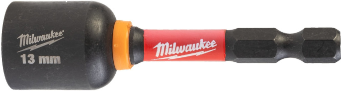 Насадка магнитная торцевая Milwaukee Shockwave 1/4" Hex-13ммx65мм 4932492443 магнитный наконечник, подходит для применений с высоким крутящим моментом и ударами, термическая обработка