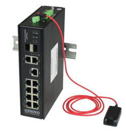 Промышленный PoE коммутатор Gigabit Ethernet OSNOVO SW-80822/ILR Промышленный управляемый L2+ PoE коммутатор Gigabit Ethernet на 12 портов. Порты: 2 x GE 10/100/1000Base-T с PoE BT до 90W + 6 x GE 10/100/1000Base-T с PoE до 30W + 2 x G