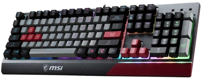 Клавиатура MSI GK30 Infrared черный/красный USB Multimedia for gamer LED подставка для запястий S11-04RUF01-CLA кабель 1.8м