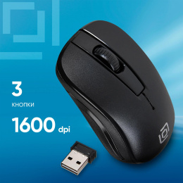 OKLICK Мышь Оклик 445MW черный оптическая 1600dpi беспров. USB 3but 945817