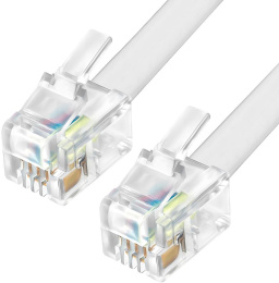 Greenconnect Телефонный шнур витой для трубки 7.5m, RJ9 4P4C джек белый, GCR-TPC4P4C-7.5m