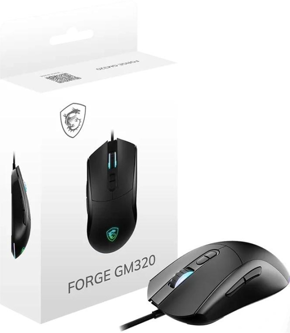 Мышь MSI Forge GM320 черный оптическая 12800dpi USB 7but S12-0402530-HH9