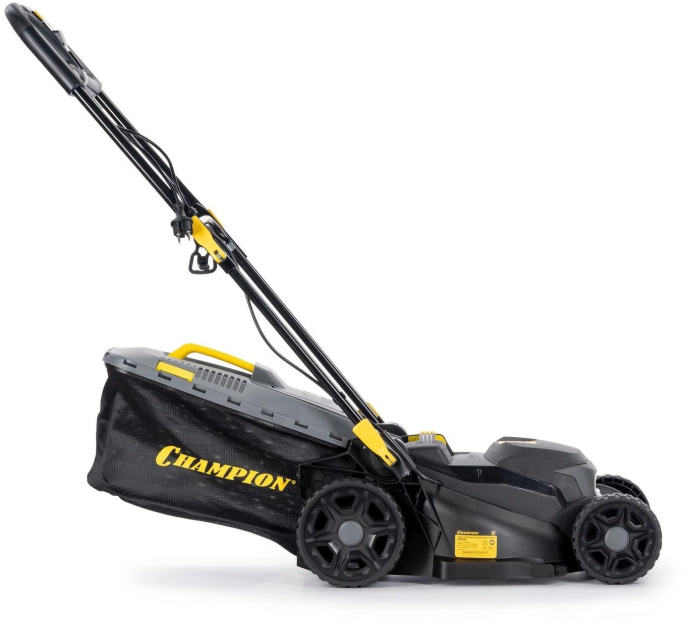 CHAMPION Газонокосилка эл. EM4018 { 1,8 кВт травосб. 40л ширина 400мм 25-75мм, 14,7кг }