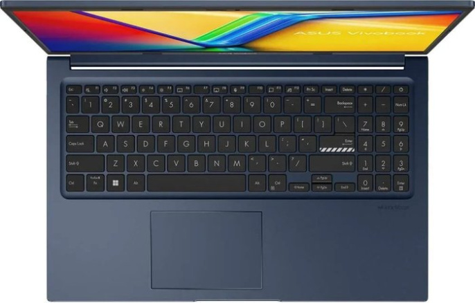 Ноутбук ASUS Vivobook 15 F1504VA-SB31 15.6" 1920x1080, IPS, 60 Гц, Intel Core i3 1315U, 8 ГБ DDR4, SSD 512 ГБ, Windows 11 Home, цвет крышки темно-синий, аккумулятор 42 Вт·ч, цвет корпуса темно-синий, лазерная гравировка клавиатуры