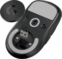 Мышь игровая Logitech PRO X Superlight Black черная, беспроводная Lightspeed, cенсор Hero 25K 100-25600dpi, 6 кнопок, облегченная 63гр, USB кабель 1,8м, под обе руки 910-005884