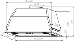 Вытяжка встраиваемая Lex GS Bloc P 600 BL черный управление: кнопочное (1 мотор)