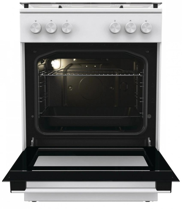 Плита Газовая Gorenje GG6A11WF белый стеклянная крышка реш.чугун